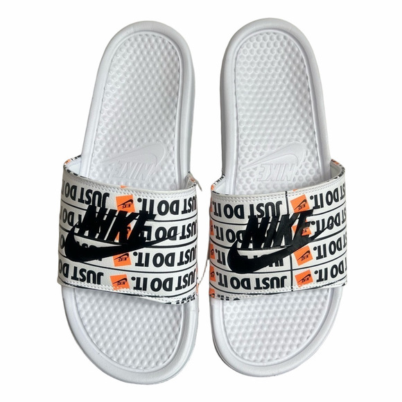 Nike Benassi JDI White Just Do It Printed Men\'s Slide Size 12 #B1531 main image 7